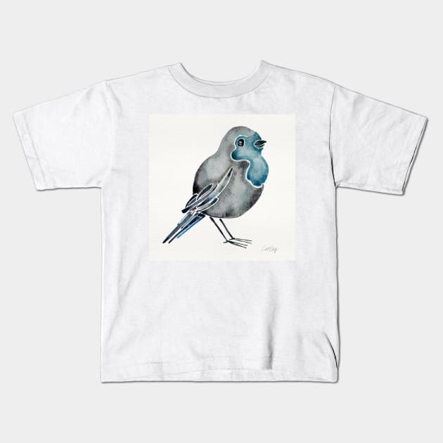 Blue Bird Kids T-Shirt by CatCoq